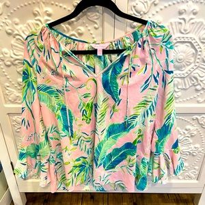 Lilly Pulitzer top with V-neck size L